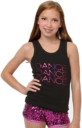 Pink Youth Dance Sequin Tank Black X-Large