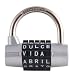 Wordlock PL-031-SL 5-Letter Combination Spanish Language Padlock, Silver