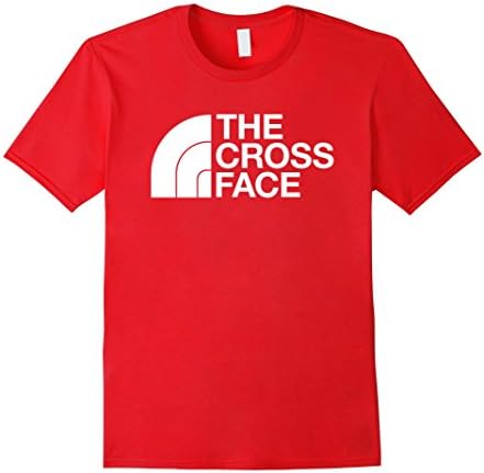 Men's The Cross Face T-Shirt - BJJ MMA Wrestling Grappling Small Red