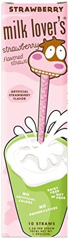 milk lover's Flavored Straws - Strawberry Single Box- 10 Pack