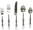 Decorative 5 Piece Place Setting With Stainless Steel Link Handle