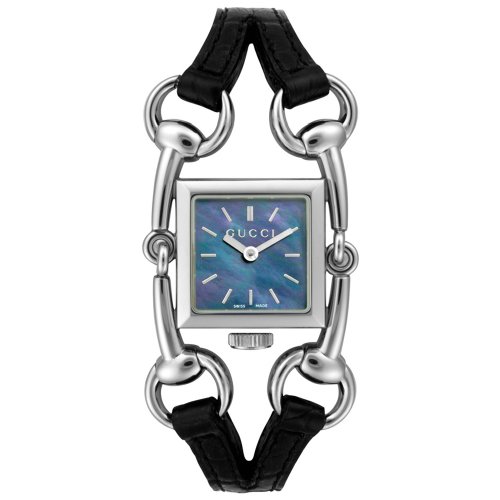 Low Price On GUCCI Women's YA116503 Signoria Collection Black Leather