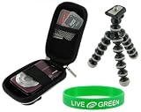 Hard EVA (Black) Case and Premium Tripod for Olympus FE-25 Digital Camera Silver