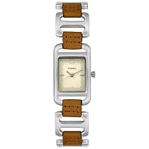 Fossil Stainless Steel And Leather Bracelet Watch With Cream Dial