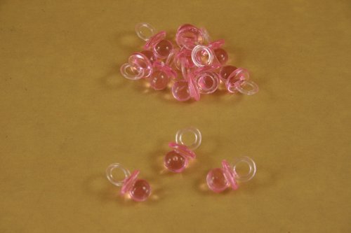60 Pcs 3/4" Pink Mini Pacifiers Baby Shower Party Game Decoration Favors