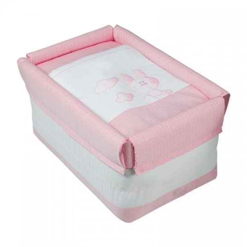 Imagen 1 de Bolín Bolón-Vestidura Minicuna-Colección Nubes-32 Rosa