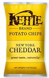 Kettle Chips, New York Cheddar, 5-Ounce Bags (Pack of 15)