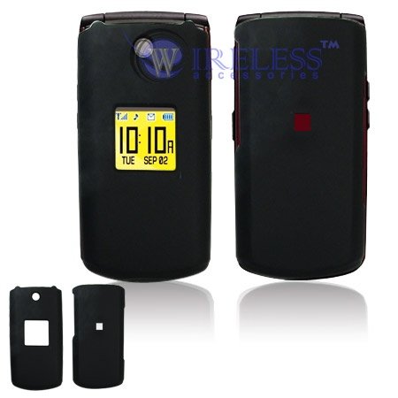 Samsung M320 Cell Phone Black Rubber Feel Protective Case Faceplate Cover