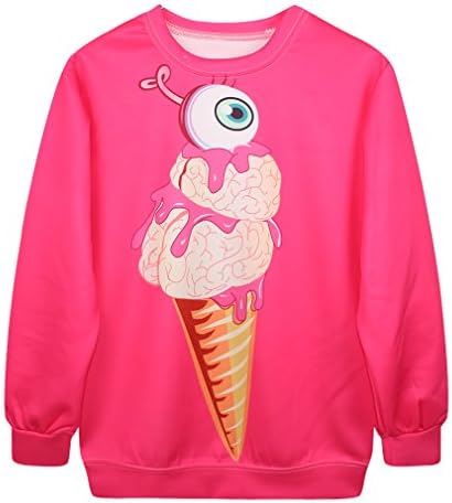 East Love Women's Digital Print Pullovers Sweatershirts (Ice cream)