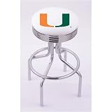 Miami Hurricanes 25 Tulip base Swivel Bar Stool with 4 Thick Seat