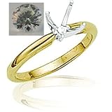 0.67 Carat Round Diamond 14K Gold yellow-gold Bridal Engagement Ring K Color I1 Clarity