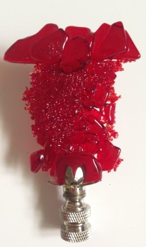 Abstract Glass Lamp Finials - Red