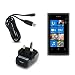 NOKIA LUMIA 800 USB MAINS CHARGER WITH MICRO USB CABLE PART OF THE QUBITS ACCESSORIES RANGE