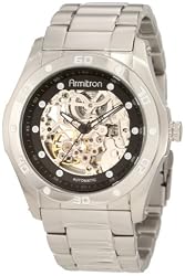Armitron Men's 204406SVSV Automatic Silver-Tone Round black Dial Dress Watch