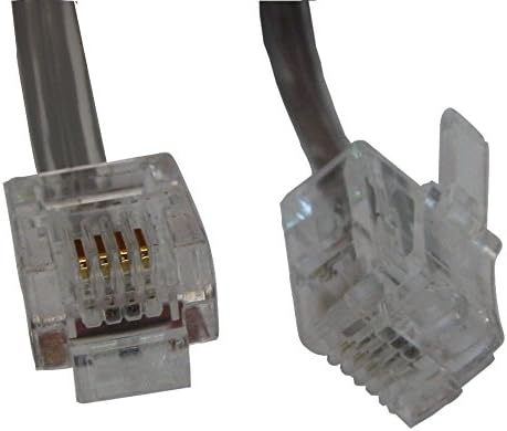 4 foot 2 Conductor Silver Satin Or Gray Telephone Phone Line Cable Cord Wire- Used For 1 Phone Line phones RJ11 / RJ14 Type End- Commonly Used In Most Residential Homes, Also A Lot Of Small Business Use This Also.