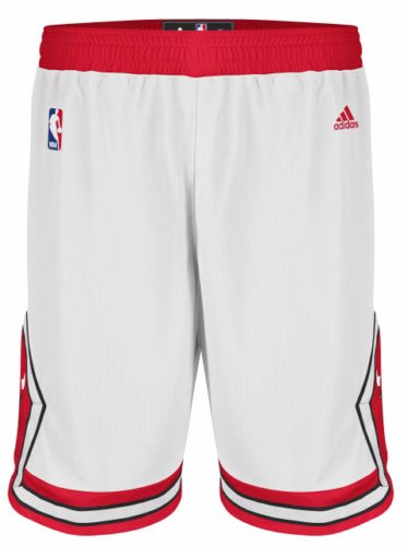 adidas Chicago Bulls White 2011 Swingman Shorts (Large)