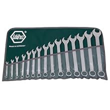 Wiha 40087 Roll Up Combination Wrench Set, 15 Piece