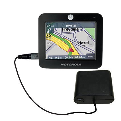 Portable Emergency AA Battery Charge Extender for the Motorola MOTONAV TN20 GPS - uses Gomadic TipExchange Technology