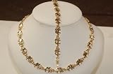 14k Gold Plated Ladies Elephent Necklace & Bracelet Set Brand New