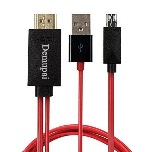 Demupai 5.9 Feet MHL Micro USB to HDMI 1080P HDTV Adapter Cable for Samsung Galaxy Note 4 Galaxy Note Edge Galaxy Note 3 and Samsung Galaxy Series Smartphone (180 CM)