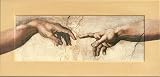 Michelangelo, Die Erschaffung Adams, 55x115, Bild im Dekorativ-Modellrahmen - Hände