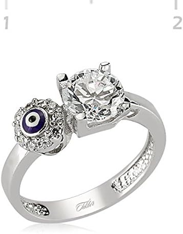 925 Sterling Silver Solitaire Charm Women Engagement Ring with Evil Eye (8)