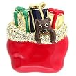 Gold Plated Brooch with Clear CZ - Santa's Sack