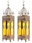 2 Arabian Palace Amber Candle Holder Lanterns
