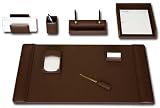 Executive Desk Set, 8-piece Chocolate Brown Leather Executive Desk Set, 8-piece Chocolate Brown Leather