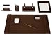 Executive Desk Set, 8-piece Chocolate Brown Leather