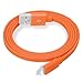 YellowKnife MFi Certified-IOS 7 Noodle Flat 8pin Lightning (3.2ft) Colorful USB Cable Supports Charging And Syncing for iPhone 5 5S 5C,iPad (Air/4th generation),iPad mini,iPod (7th generation),iPod touch (5th generation)&iPod nano(7th generation) With ZEISS Zeiss Pre-Moistened Lens Cloths (Orange-T)