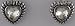 Silver Heart with Gem Cut Glass Inlay Earrings