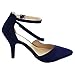 Bonnnibel Helga-2 Women's Closed Back Ankle Strap Stiletto Heel Dress Pumps