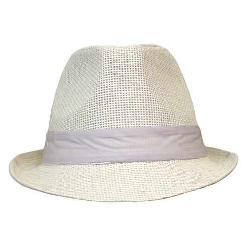 White Paper Toyo Fedora Hat With Band