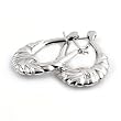 Sterling Silver Plain Hoop Earrings - Size: 26mm