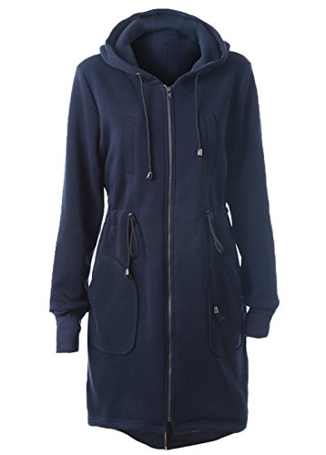 Upopby Women's Zip Up Long Hoodies Sweatshirt Tunic Hooded Jacket Coat