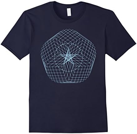 Men's Pentagonal Starlight -  Geometric Polygon Design T-Shirts 3XL Navy