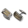 Gold Accented Brushed Titanium Cuff Links