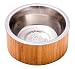Pet Buddies BBS0201 Bamboo Pet Food Bowl Stainless Steel, 16 oz