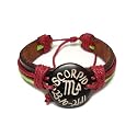 Scorpio The Scorpion Zodiac Leather Bracelet with Earth Tone Cords and Beads