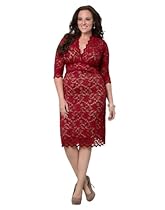 Hot Sale Scalloped Boudoir Lace Dress (2x, Red Lace/Nude Lining)