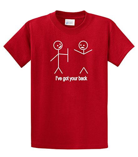 Funny T-Shirt Stick Figures I Got Your Back-red-xl
