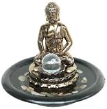 Kamino-Trend 339555 Keramikbrunnen Buddha 29 x 29 x 27 cm mit LED-Beleuchtung