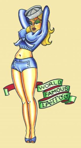 Sailor Girl by Mr. Skully Tattoo Art Canvas Giclee Print