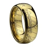 D&j Jewelry 18k Yellow Gold Plated Stainless Steel Women Men’s Lord of the Rings Wedding Engagement Ring 0.31″ 8mm Width Ring (Size 7 to 13)
