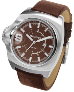 Diesel #DZ1234 Men's Oversize Analog Watch with Leather Strap