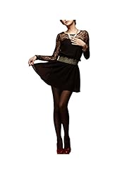 A-line General Print Long Sleeves Elasticized   Waistline Chiffon/Nylon Round Neck  Sequined Lace Shirred Sheer Sheath Mini Dress  With Ruffles