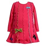 IMAGE OF Bonnie Jean Baby/Infant Girls 12M-24M FUCHSIA-PINK MULTI VELVET BOW KNIT Girl Party Dress-12M BNJ-3368B-B13368