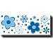 Instant Murals Fun Flower Wall Border Transfer Stickers - Blue Retro