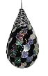 3" Black & Silver Glittered Sequined Teardrop Christmas Ornament